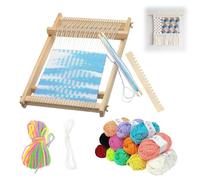 Telaio Per Tessitura Per Bambini, 20x17 Cm, Adatto A Bambini Dai 6 Anni In Su, Viene Fornito Con 13 Mazzetti Di Filato In Diversi Colori, Adatto Ai Principianti, Per Lavorare A Maglia E Disegnare