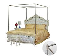 Telaio per zanzariera, struttura per letto a baldacchino in metallo a quattro angoli Baldacchino per letto a baldacchino Semplice tenda a 4 angoli adatta per letto singolo/matrimoniale/re