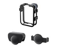 Telaio protettivo in lega di alluminio per fotocamera DJI Osmo 360, custodia protettiva con copriobiettivo e interfaccia a vite da 1/4, accessori leggeri per fotocamere per riprese verticali (nero)