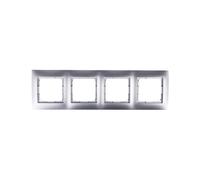 Telaio quadruplo premium argento opaco/per Simon 54 DRK4/43
