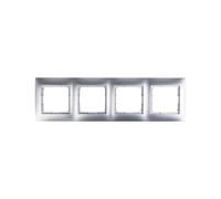 Telaio quadruplo Simon 54 Premium argento opaco DR4/43