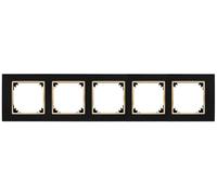 Telaio quintuplo Santra IP20 nero/oro 4175-47