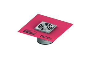 Telaio rosso TECEdrainpoint S, plastica, 100 x 100 mm, inclusa griglia di des...