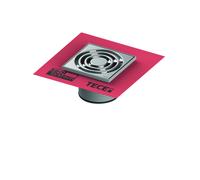 Telaio rosso TECEdrainpoint S, plastica, 142 x 142 mm, inclusa griglia di des...