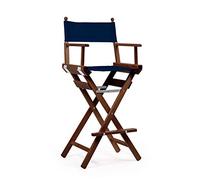 Telami - Sedia Regista Make Up - Collezione Ducale - Pieghevole e Leggera - Blu Notte - Legno Tinto Noce - Made in Italy - Mobili da Esterno - Alta qualità - 118cm x 55cm x 45cm