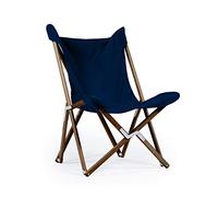 Telami - Sedia Tripolina - Collezione Ducale - Pieghevole e Leggera - Blu Notte - Legno Tinto Teak - Made in Italy - Mobili da Esterno - Alta Qualità - Legno di Frassino -69 x 106 x 83 cm