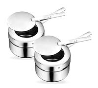 TELANKS Contenitore per pasta combustibile, 2 pezzi, bruciatore per pasta in acciaio inox, supporto per bruciatore in acciaio inox, contenitore per fonduta o chafing dish