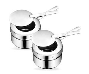 TELANKS Contenitore per pasta combustibile, 2 pezzi, bruciatore per pasta in acciaio inox, supporto per bruciatore in acciaio inox, contenitore per fonduta o chafing dish