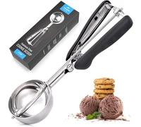 TELANKS Cucchiaio per Gelato 4 cm, Porzionatori da Gelato, Cucchiaio Porzionatore Paletta, Dosatore Gelato per Gelato, Biscotti, Torte Impasto, Melone, Cucchiaio per Gelato in Acciaio Inox