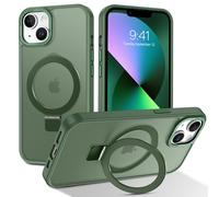 Telaso Custodia magnetica per iPhone 13 Mini, compatibile con Magsafe con supporto magnetico ad anello, retro opaco traslucido TPU paraurti protettivo di grado militare per iPhone 13 Mini, verde