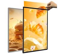 Telava di Display per Poster della Scatola Luminosa a LED, Supporto per Carico di Vetro Temperato Magro per Il Menu di Menu a Parete per Ristorante, Bar, Hotel, Negozio, Caffè Black 30 * 120cm