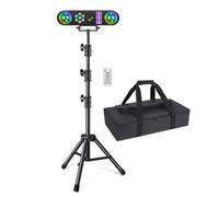 Telbum Luci DJ con supporto, set 5 in 1 di luci da bar per feste, con sfera rotante, stroboscopio, UV/LED colorati e effetto fantasia, sistema di illuminazione DJ attivato dal suono, per discoteca