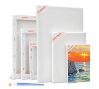 Tele per Dipingere, 6 Pezzi Legno Tele Bianca per Pittura Tele Intelaiate, Tavola Tela Bianca per Artista immagini per Pittura a olio Acrilico Schizzi Disegno Pannelli su tela per Hobbisti e Artisti