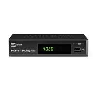 Tele System Decoder Digitale Terrestre e Satellitare 2025 TS4020 PRO, DVB-T/T2 e DVB-S/S2 HEVC HD HDR10 HLG, Decoder TV con Telecomando Unico per ricevitore e TV. USB Media Player.