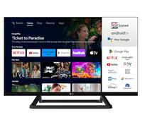 TELE System Smart TV 24 Pollici TS24FL SMG14 Android TV, DVB-T2,Certificato CAM tivùsat HD, 12V DC/220V AC, Telecomando con Controllo Vocale Google Assistant