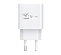 TELE System TS808 EU Caricabatterie USB-C 20W PD, Ricarica Rapida per Smartphone e Tablet