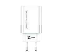 TELE System TS809 EU Caricabatterie 65W GAN PD QC, USB-C + USB-A, 3 Porte Ultra-Fast Charge, Ricarica Rapida per 3 Dispositivi