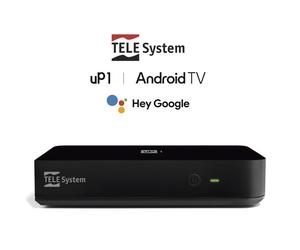 TELE System UP1 Decoder Digitale Terrestre Android TV 4K Ultra HD. Netflix, Prime Video, Disney+, DVB-T2 HEVC, HDR10+ HLG, AV1