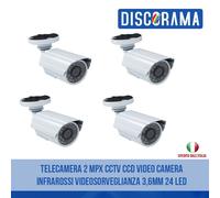 TELECAMERA 2 MPX CCTV CCD VIDEO CAMERA INFRAROSSI VIDEOSORVEGLIANZA 3,6MM 24 LED