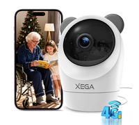 Telecamera 4G Interno SIM 24/7 2K Notte Senza WiFi 355° Pan Rilevamento PIR
