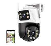 Telecamera 4K 8MP PTZ Telecamera IP esterna a doppia lente Rilevazione umana AI Tracking Telecamere di protezione di sicurezza CCTV di sorveglianza(8MP Cam With 64G)