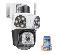 Telecamera 8K 15MP di sicurezza esterna a tre lenti AI Tracking PTZ 8MP IP Cam Protezione Telecamere sorveglianza Rilevamento del movimento(15MP Camera Add 128G)