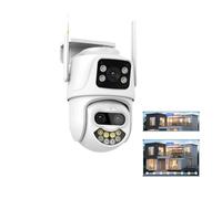Telecamera 9MP for esterni Zoom 8X Tre lenti Doppio schermo Audio Sicurezza domestica Telecamera PTZ Monitoraggio automatico Video sorveglianza CCTV(3 Lens Cam add 128G)