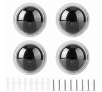 Telecamera a Cupola Finta Telecamera di Simulazione a Cupola da 4 Pezzi Telecamera di Sicurezza Fittizia CCTV con Luce a Led Lampeggiante (Bianco)