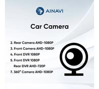 Telecamera Ainavi per autoradio e multimediale Android AHD 1080P HD Dashcam Scheda 32G 360 Telecamera Vista 3D Telecamera posteriore 720P Fotocamera frontale