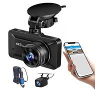 Telecamera Auto Wireless | Registratore 4K Wireless con Visione Notturna | Telecamera Visione Notturna 360 Gradi Anteriore e Posteriore | per Monitoraggio di Veicoli e Camion per Parcheggio Guida e