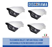 TELECAMERA BULLET 2 MP AHD FOCALE 4 MM ANTIVANDALO FILTRO MECCANICO LED ARRAY