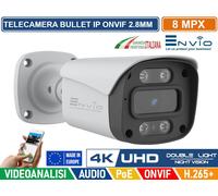 TELECAMERA BULLET IP DOUBLE LIGHT 8M POE ONVIF H.265+ VISIONE NOTTURNA 30MT IP65