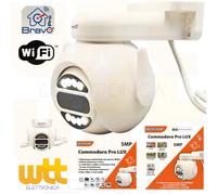 Bravo Commodoro Pro LUX, Telecamera Wi-Fi 5MP, Visione Notturna a Colori, IP65, Rotazione 280°, Audio Bidirezionale