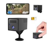 Telecamera con SIM, UCOCARE Telecamera con SIM 4G da Esterno, 4MP Mini Telecamere senza WiFi, Batteria 5200mAh, AI Rilevazione Moviment, Visione 160°, 4MP Visione Notturna