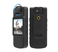 Telecamera corporea, 1080p Mini Body Camera Videocamera Angolo 180 ° Obiettivo ruotabile con for conferenza di servizio di registrazione giornaliera(Add 64GB,1080P NO WIFI)