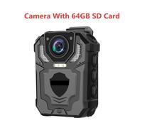 Telecamera corporea, Telecamera for il corpo T5 Registrazione Telecamera della polizia indossabile Forze dell'ordine Visione notturna Registrazione in loop Mini telecamera DVR(With 64GB card)