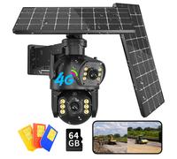 Telecamera da 8MP per esterni ad energia solare 4G SIM Card Telecamera 4K ad alta definizione IP66 Cintura antipioggia Telecamera con pannello solare PIR Rilevamento del corpo umano