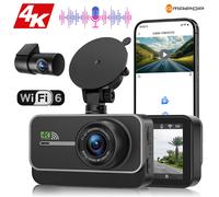 Telecamera da cruscotto doppia WiFi 4K Real 4K Installazione telecamera posteriore/cabina opzionale Telecamera da cruscotto da 3 "IPS NightVision 24H Modalità parcheggio Registratore