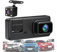 Telecamera da cruscotto per auto,Telecamera da cruscotto a 3 canali e posteriore | Visione a infrarossi WiFi 1080P Monitor di immagine di retromarcia per angolo morto camion taxi campeggio