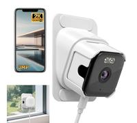 Telecamera da finestra da 3 MP 2K per interni, telecamera di sorveglianza con riconoscimento di persone e veicoli, Wi-Fi dual-band da 2,4 GHz e 5 GHz, avvisi della finestra in tempo reale, accesso