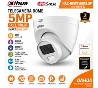 Telecamera Dahua 5MP Full Color Audio Dual Light 2.8mm HDCVI HAC-HDW1500CLQP