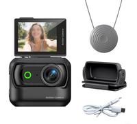 Telecamera d'azione panoramica compatta con WiFi, supporto magnetico e anti-shake per riprese all'aperto, schermo HD da 2,0 pollici, design leggero per ciclismo e viaggi (nero)