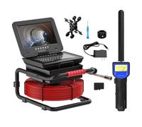 Telecamera Di Ispezione Tubi HD 1080P,Videoispezione Per Tubazioni Dotato Di Tastiera,10" Endoscopio Telecamera HD Con Funzione Di Autolivellante E Trasmettitore 512h(Size:50 M/164 FT,Color:5MM Cable)