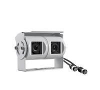 Telecamera Di Retromarcia Bianca A Doppia Lente Backup Per Camper CCD Con Doppia Lente Ad Angolo Regolabile Per Camion E Autobus Telecamera Posteriore(White Camera-4PIN)