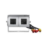 Telecamera Di Retromarcia Bianca A Doppia Lente Backup Per Camper CCD Con Doppia Lente Ad Angolo Regolabile Per Camion E Autobus Telecamera Posteriore(White Camera-RCA)