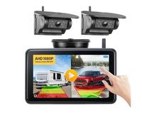 Telecamera di retromarcia da 12,7 cm, wireless, BSD per punto cieco, registratore DVR, registratore magnetico, ricarica solare, kit di ricambio per camion, camper, rimorchi, camper (128 GB, 12,7 cm