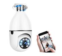 Telecamera di sicurezza, 2K E27 Lampadina Telecamera di sicurezza Indoor 1080P Video sorveglianza Monitor domestico Visione notturna a colori Controllo umanoide Camma di cura(1080P Add 16G Card)