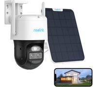 Telecamera di sicurezza a batteria 4K 8MP di Reolink, doppio obiettivo PT, tracciamento automatico dello zoom, WLAN da esterno a 5/2,4 GHz, rilevamento intelligente, illuminazione a spot, con pannello