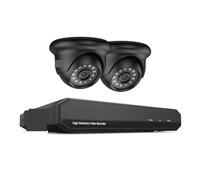 Telecamera di sicurezza, CCTV 4CH 1080P DVR 2PCS 2MP IR di videosorveglianza esterna resistente alle intemperie di telecamere di sicurezza domestica Kit DVR 8CH(None)