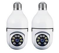 Telecamera di sicurezza con lampadina di visione, videocamera Smart HD 1080p, WiFi bidirezionale, visione notturna, per interni ed esterni, rilevamento del movimento a 360 gradi, con scheda SD